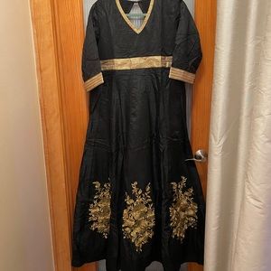 Floor length artificial silk maxi/ gown.. Prom